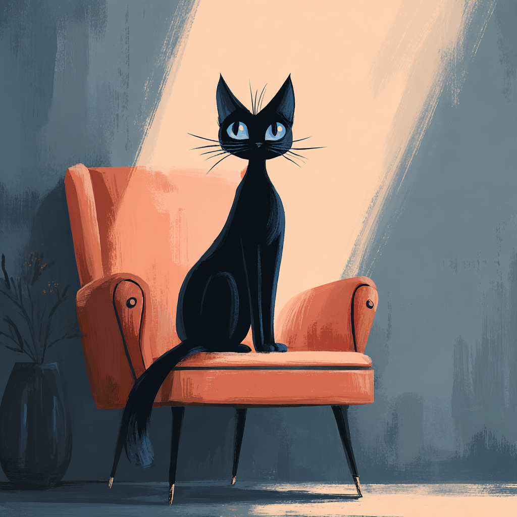 Pearl cat on chair