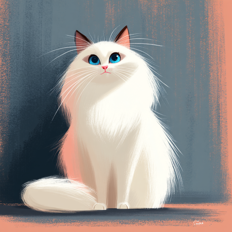 A white Ragdoll cat named Rupert.